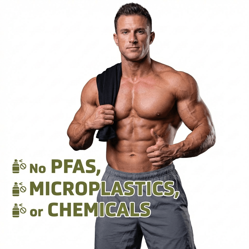 EARTH’S LIFETIME TEE: HEMP. BAMBOO. NO PFAS. GRIPS ARMS. HIDES GUT.