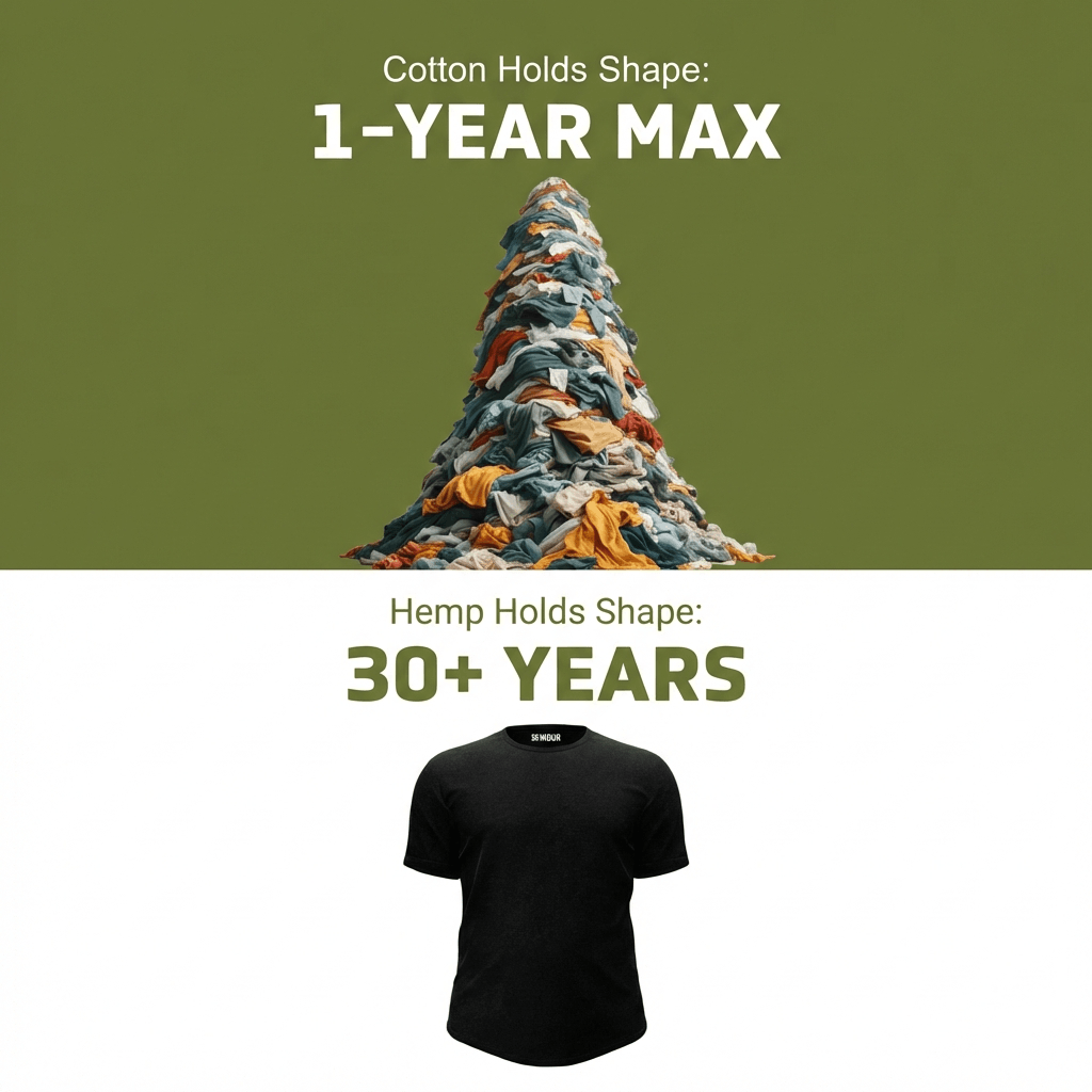 EARTH’S LIFETIME TEE: HEMP. BAMBOO. NO PFAS. GRIPS ARMS. HIDES GUT.